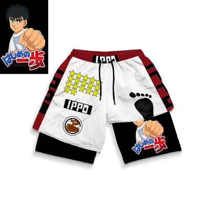 Hajime No Ippo: Custom Gym Compression Shorts Running Workout GYM Summer Shorts