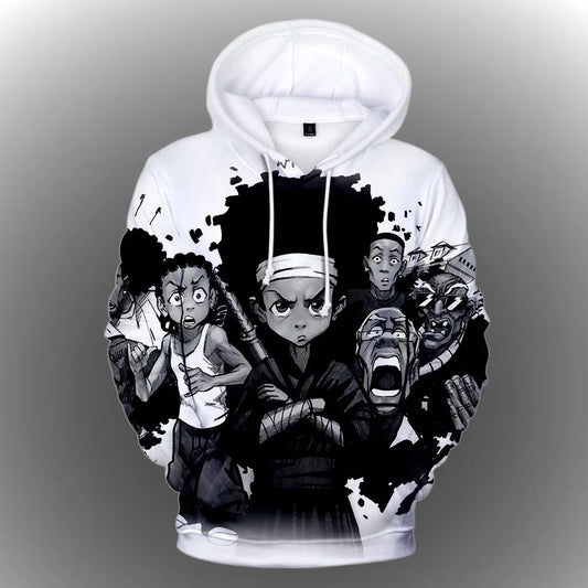 The Boondocks: Hoodies 3D Fashion Long Sleeve Sweatshirt Men's Hoodie Adult Casual Harajuku Streetwear Unisex Oversized Clothes