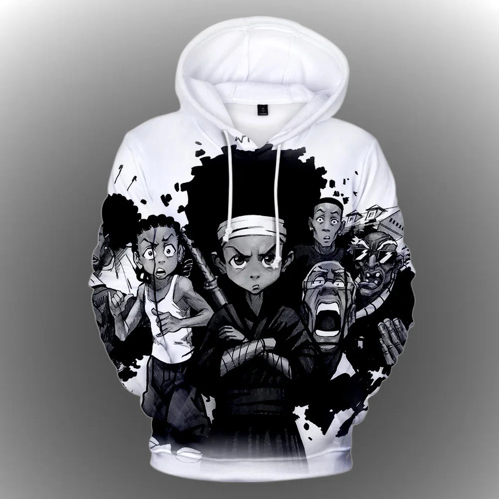 The Boondocks: Hoodies 3D Fashion Long Sleeve Sweatshirt Men's Hoodie Adult Casual Harajuku Streetwear Unisex Oversized Clothes