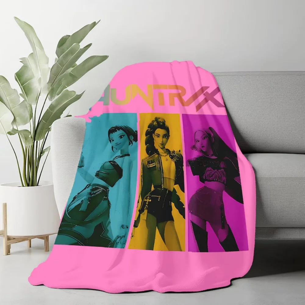 Cute Kpop Demon Hunter tapestry,kpop Fun Gift,cozy K-pop Demon Hunters Huntrix tapestry,anime Inspired Huntrix Inspired tapestry