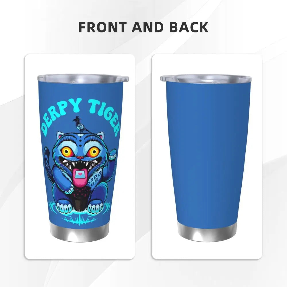 KPop Demon Hunters - Derpy  Insulated Tumbler with Lid Vacuum Thermal Mug Outdoor Travel Car Bottle Cup, 20oz