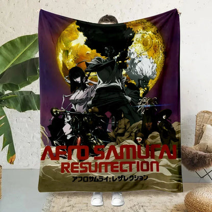 Anime Afro Samurai Cartoon Printed Blanket Picnic Blankets Warm Blanket Soft and Comfortable Blanket Home Travel Birthday Gifts