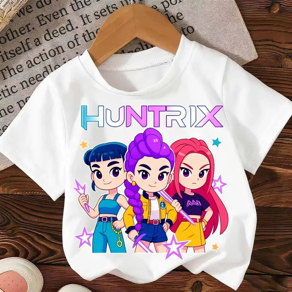 KPop Demon Hunters:Hasbro  Movie Series Summer Children's Cotton T-Shirt - Boys and Girls - Baby Soft and Cute Top