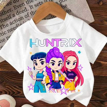 KPop Demon Hunters:Hasbro  Movie Series Summer Children's Cotton T-Shirt - Boys and Girls - Baby Soft and Cute Top