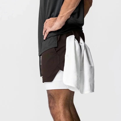 Dragon Ball Goku Anime Gym Shorts Men Double-layer 2-in-1 Sports Pants New Summer Japanese Cartoon Print Beach Pants Streetwear