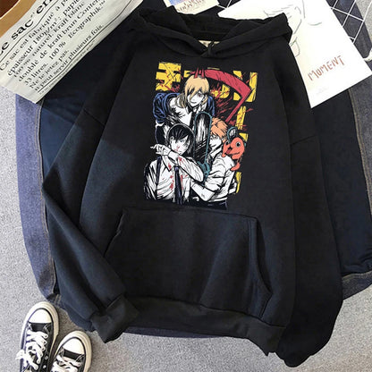 Chainsaw Man: Plus Size Sweatshirt Harajuku  Long Sleeve Pullover Casual Streetwear Clothes Tops