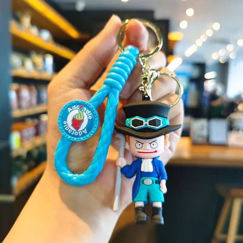 One Piece:MINISO  keychain pendant cartoon Luffy Dragon anime doll creative car keychain bag pendant accessories children's gift