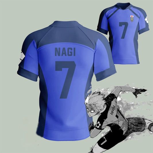 Blue Lock: Isagi Yoichi Football Jersey T-shirt Cosplay Hyoma Chigiri Meguru Bachira Tee Custom Name Number Clothes