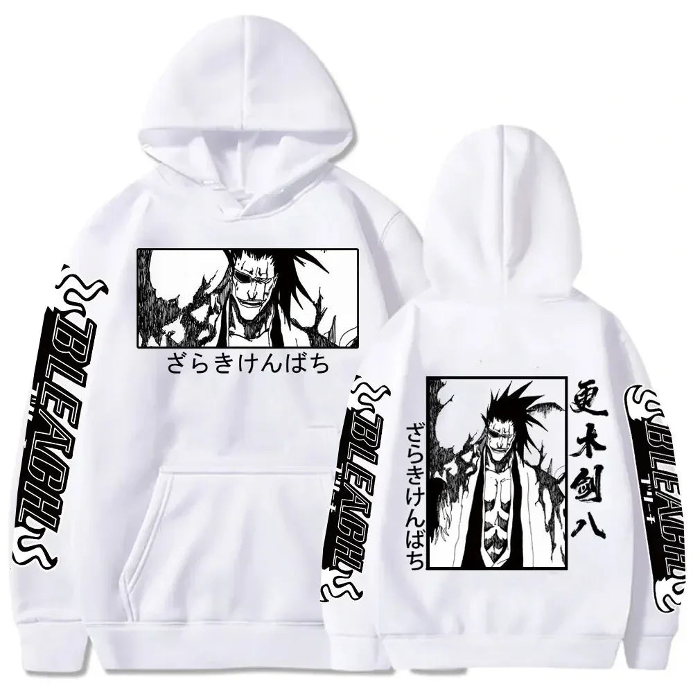 Bleach: 2K Men's Zaraki Kenpachi Hoodie Graphic Plus Size Harajuku Pullover  Sweatshirt