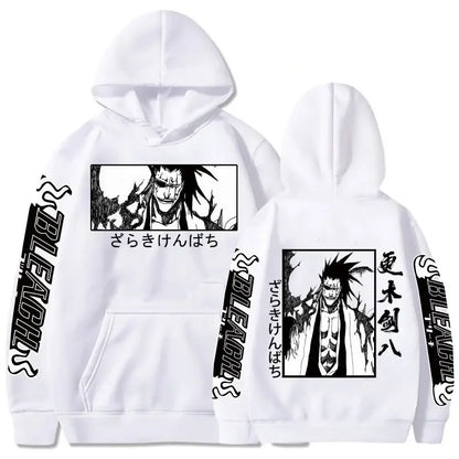 Bleach: 2K Men's Zaraki Kenpachi Hoodie Graphic Plus Size Harajuku Pullover  Sweatshirt