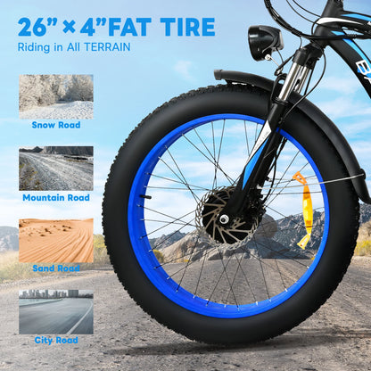 Yowamushi Pedal: Baolujie 2000W Electric Bike with 20AhRemovable Battery 26"×4"Fat Tire Ebike for Adults 35MPH 80MilesElectric Bicycles