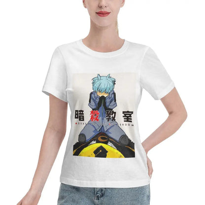 Assassination Classroom: Octopus Koro Sensei T-Shirt Women Short Sleeve T Shirts O-Neck Clothes Cotton Summer Tees Streetwear
