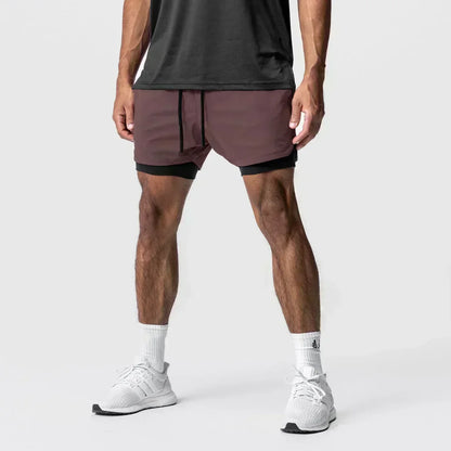 Dragon Ball Goku Anime Gym Shorts Men Double-layer 2-in-1 Sports Pants New Summer Japanese Cartoon Print Beach Pants Streetwear