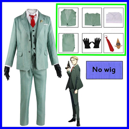 Spy X Family : ADULT DY20Anime Cosplay Costume Yor Forger Sexy Dress Loid Forger Light Green Suit Anya Kawaii Outfit Carnival Party Wig
