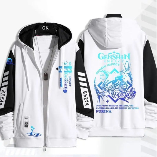 Genshin Impact: Furina Hooded Jackets  Boys Girls New Autumn Winter Fashion Outwear Hoodies Sportswear Men Women Unisex