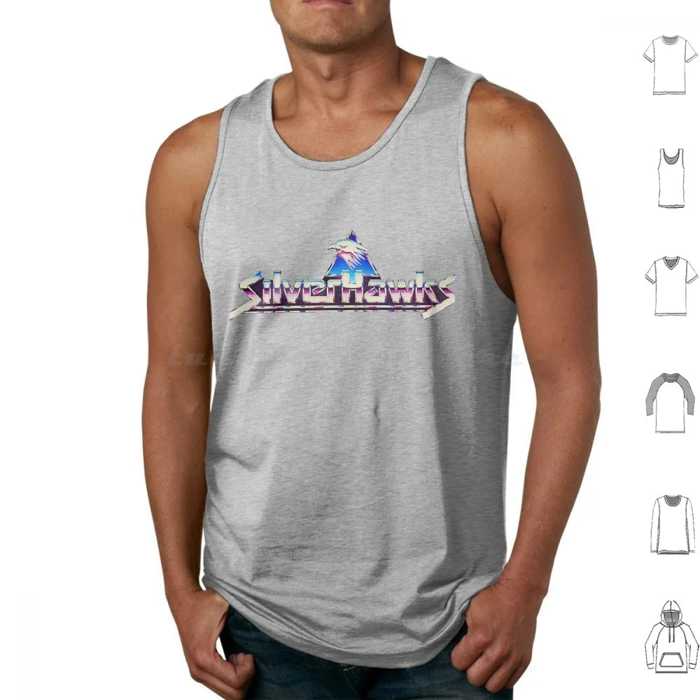 Silverhawks: Logo Tank Tops Print Cotton Thundercats 80s Retro He Man Cartoon Thundercat Vintage Cartoons Silverhawks