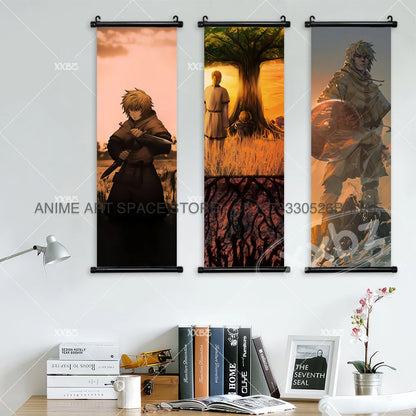Vinland Saga: Hanging Painting Thorfinn Karlsefni Anime Decorative Poster Leif Ericson Room Decor Scroll Picture Cartoon Wall Art