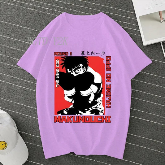 Hajime No Ippo: Kamogawa Boxing Gym T Shirt Men Women Crew Neck Casual Tops Tees Makunouchi Takamura KGB Graphic T-Shirts