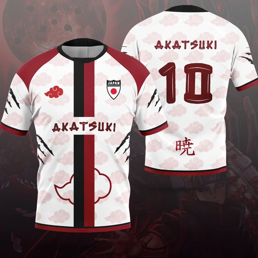 Naruto: Akatsuki Graphic Jersey Number 10 Sports Shirt for Fans Stylish Short Sleeve Tee for Casual and Sports Wear