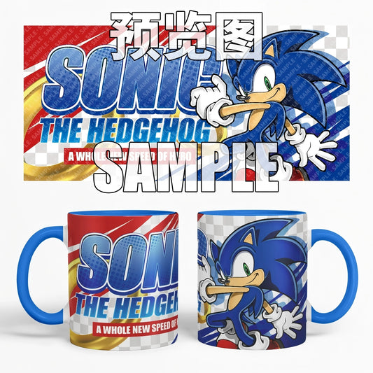 Sonic The Hedgehog: Cute Sonic Cup Couple Ceramic Breakfast Coffee Milk Cup with Christmas Birthday Gifts