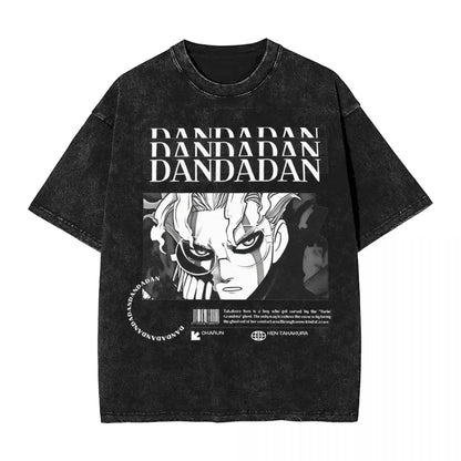 Dandadan: Arth Ken  T Shirts Hip Hop Washed 100% Cotton Harajuku T-Shirt Retro for Men Women Tops Streetwear