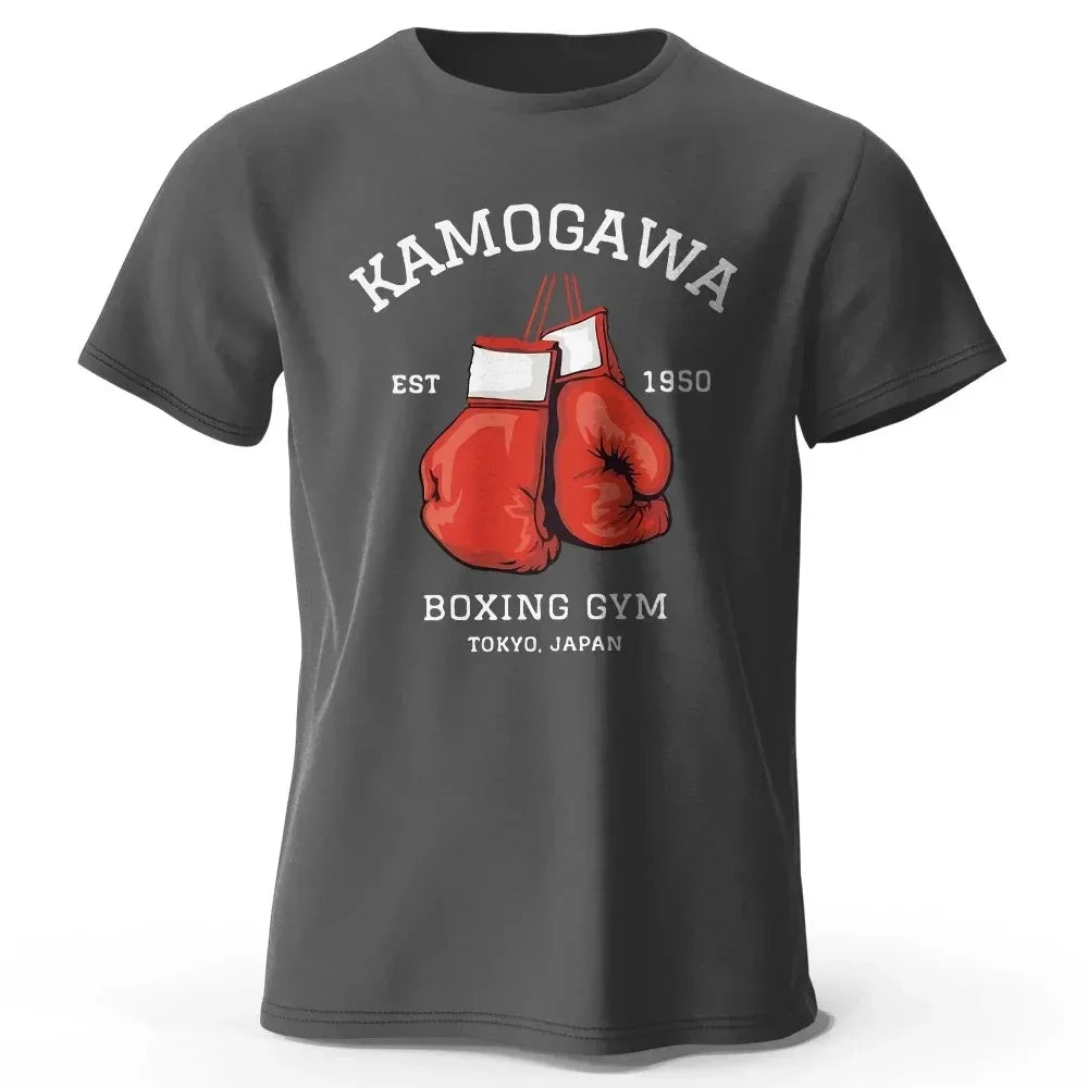 Hajime No Ippo:Streetwear Men Printed Pure Cotton Vintage GYM Men's T-Shirt for Men Women Tops Funny Manga Kamagowa Boxing Gym
