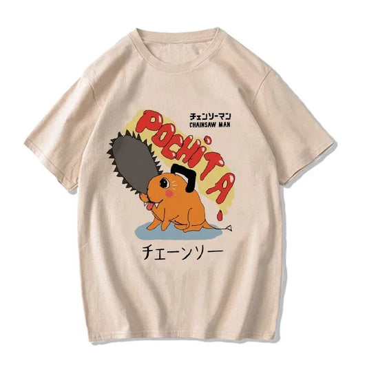 Chainsaw Man:  T Shirt Cartoon Pochita T-shirt Makima Harajuku Graphic Tees Clothing Tops Tshirt Manga