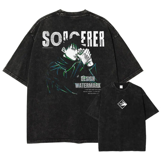 Jujutsu Kaisen: T Shirts Vintage Washed CHOSO T-shirt Oversize Short Sleeve Fushiguro Toji Gojo Saturo Itadori