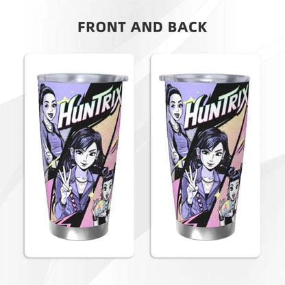 KPop Demon Hunters - Derpy  Insulated Tumbler with Lid Vacuum Thermal Mug Outdoor Travel Car Bottle Cup, 20oz