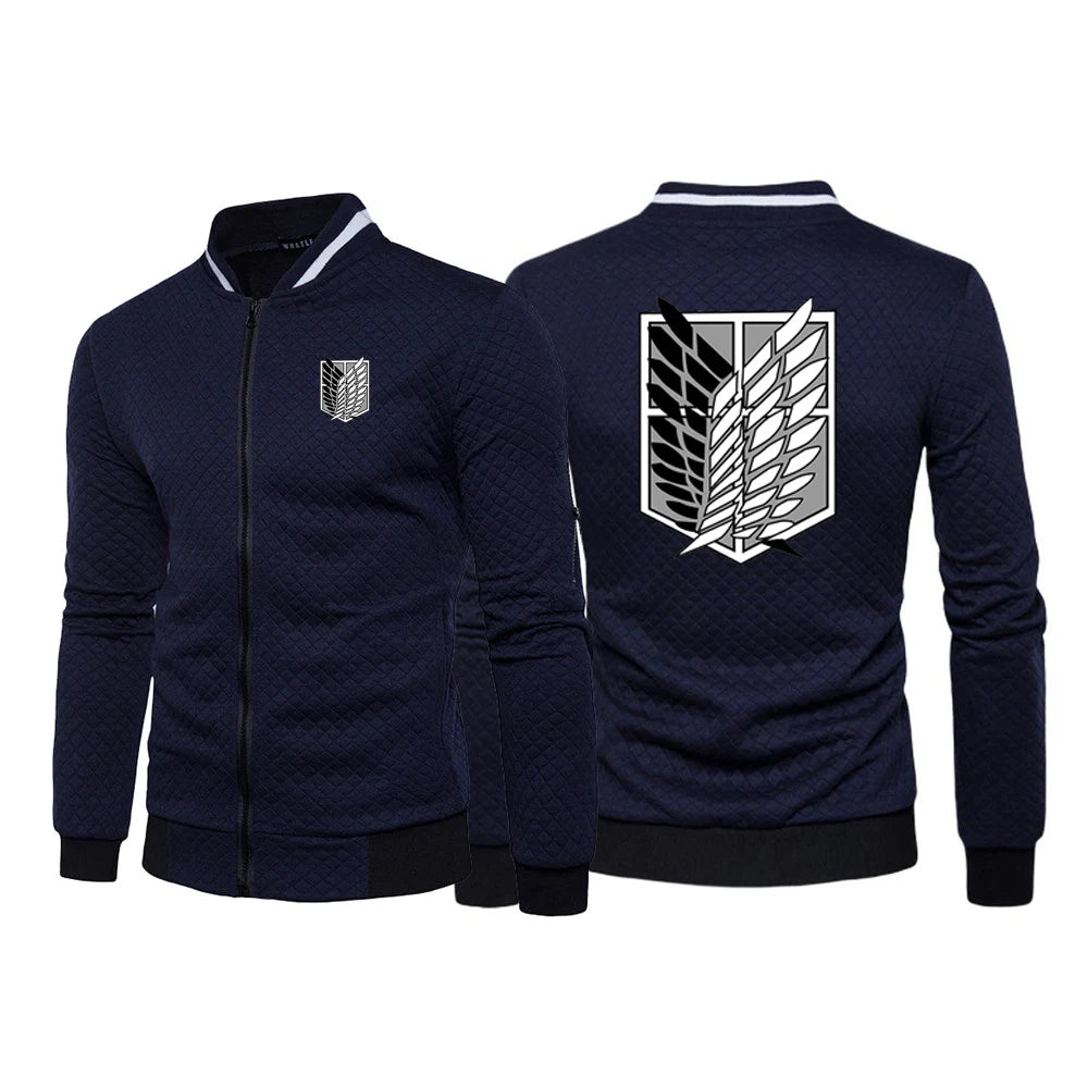 Attack on Titan: Loose Comfortable Jacket Spring And Autumn Man's Cardigan Zipper Hoodies Attack on Titan Logo Print Coat