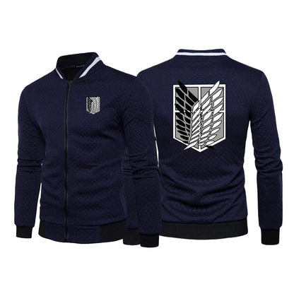 Attack on Titan: Loose Comfortable Jacket Spring And Autumn Man's Cardigan Zipper Hoodies Attack on Titan Logo Print Coat