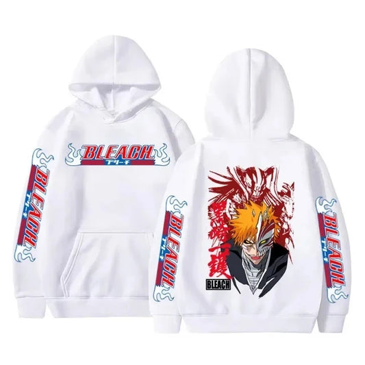 Bleach: Hoodies Graphic Kurosaki Ichigo Printed Hooded Sweatshirts Unisex Fashion Casual Sportwear Pullover Tops