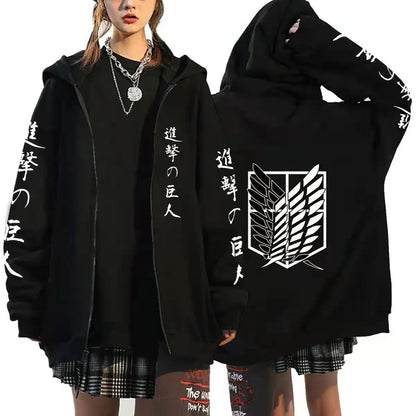 Attack On Titan: Anime Zipper Hoodie Sports Coat Sportswear Role Playing Women Sportswear Autumn Hoodie Fashionable Hoodie Rtable Womens Clothing
