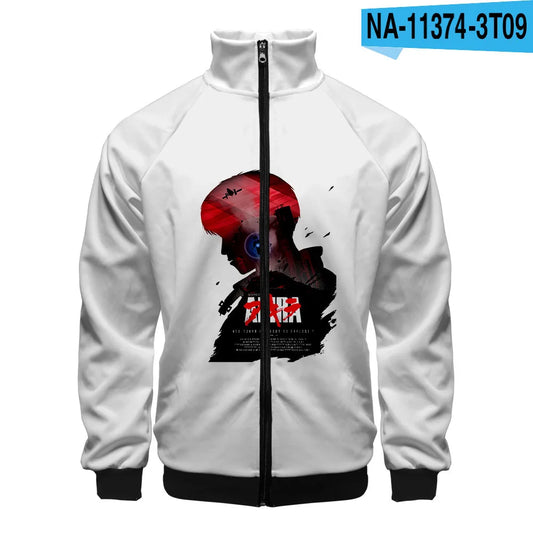 Akira:  3D Print Stand Collar Hoodie Hip Hop Men Women Zipper Hoodies Jacket Sweatshirts Clothes