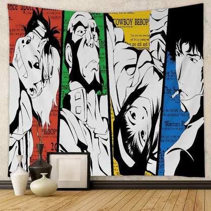 Cowboy Bebop: Anime Hanging Bohemian Tapestry Hanging Tarot Hippie Wall Rugs Dorm Home Decor