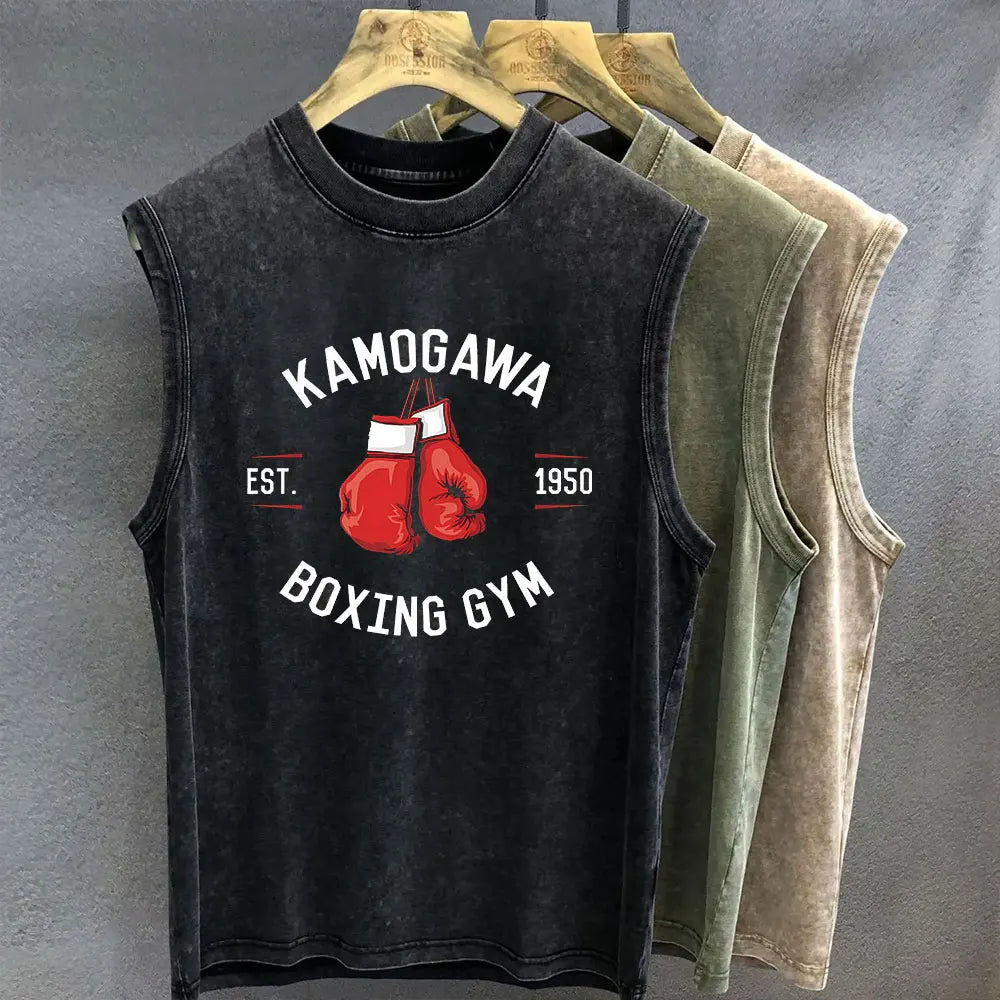 Hajime No Ippo: Men's Tank Top Anime Graphic T-shirt Print Oversized Gym Clothing Vintage Wash Sleeveless Vest Womens Y2k Clothes
