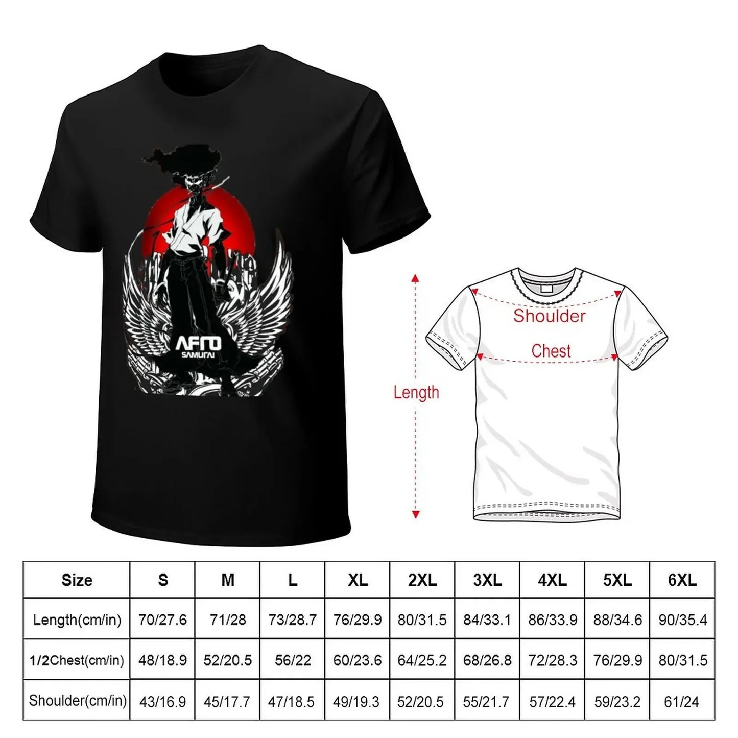 Afro Samurai:  T-Shirt plus size tops heavyweight t shirts