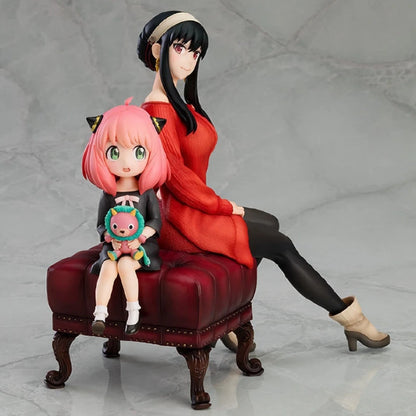 Spy × Family: Anime Figure Statue Model Collection Desktop Decoration Ornament 15cm  Anya Forger & Yor Forger Sit On The Sofa