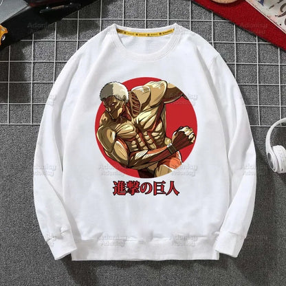 Attack on Titan Fleece Sweatshirts Harajuku Streetwear Autumn Spring Shingeki No Kyojin Anime O Neck Pullover Hoody Mens