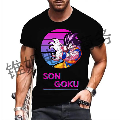 Dragon Ball Z: Men's T Shirt Vegeta Majin Buu Goku 2024 Short Sleeve Fashion