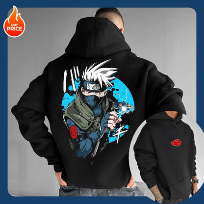 Naruto: Sasuke Loose Hoodie Japanese Anime Periphery  Autumn and winter unisex loose hoodie