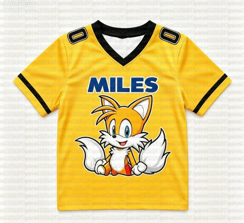 Sonic The Hedgehog: Summer Boy's Girls Casual Sports Style Sonic Print Short Sleeve V-Neck Men's Women's Casual T-shirt Tops