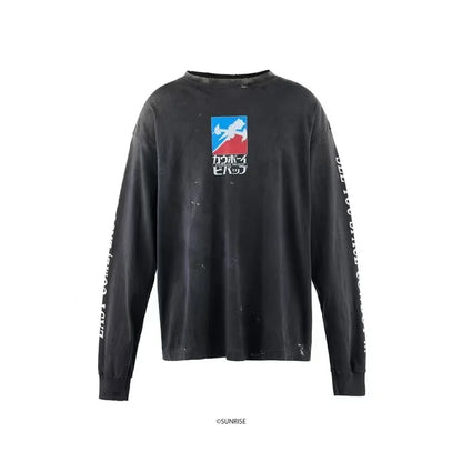 Cowboy Bebop: Long-sleeved Sweatshirt Vintage Saint Print Oversize High Quality Tops Clothing