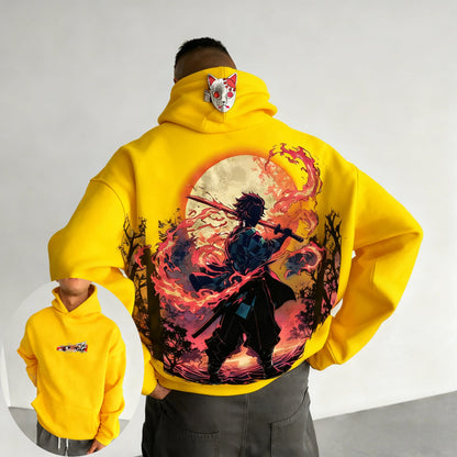 Demon Slayer: Men's Hoodie Sweatshirt Kamado Tanjirou Anime Spring Autumn and Winter Boy Warm Long-sleeved Parent-child Outfit