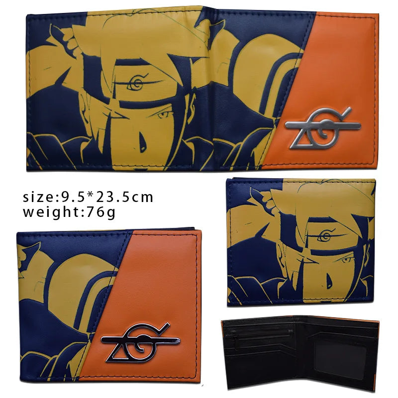 Naruto: Sasuke Cartoon PU Wallet Creative Simple Foldable Coin Purse Multifunctional Card Boys Gift