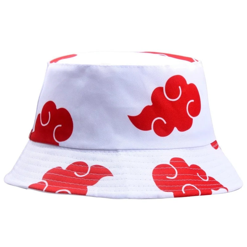 Naruto: Akatsuki Fisherman's Hat Men Women Red Cloud Bucket Hat Summer Breathable Hat Sun Protection Hat Beach Party Gift