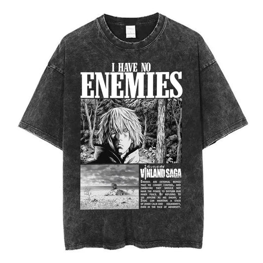 Vinland Saga: T-shirt Manga Thorfinn Karlsefni Graphic Vintage Washed T Shirt Men's Women Casual Cotton Oversized T-shirts