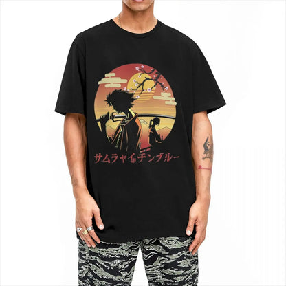 Samurai Champloo: Mugen And Jin T Shirts 100% Cotton Clothing Novelty Short Sleeve Round Neck Tees Plus Size T-Shirt