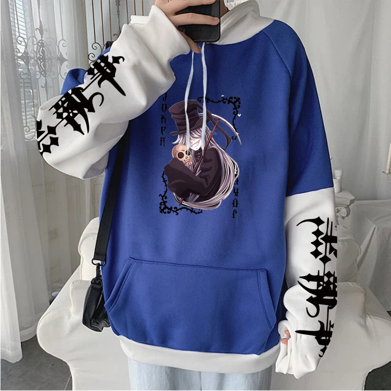 Black Butler: Grell Sutcliff Horror Comics Hoodies Harajuku Unisex Streetwear Korean Loose Y2k Patchwork Women Sweatshirts