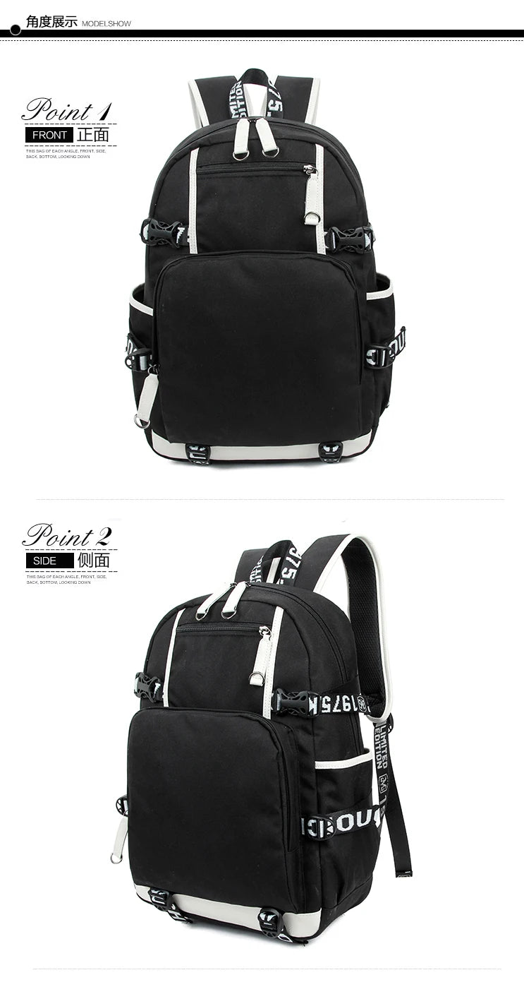 Black Butler: USB Backpack Book Bag Casual Travel Computer Men Women Girl Boys Cosplay Bag Schoolbag Laptop Bags